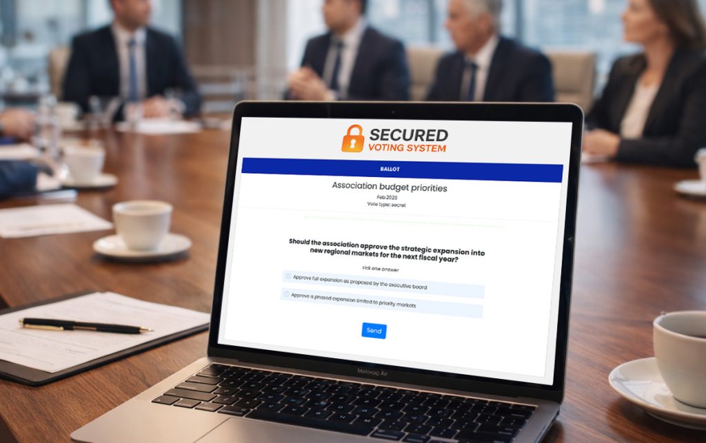 Secure remote voting system for large associations